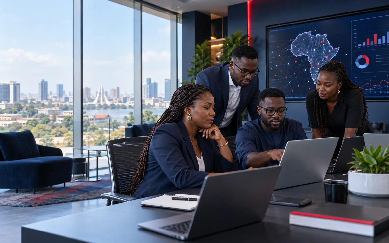 African technology professionals collaborating on software, data and digital infrastructure